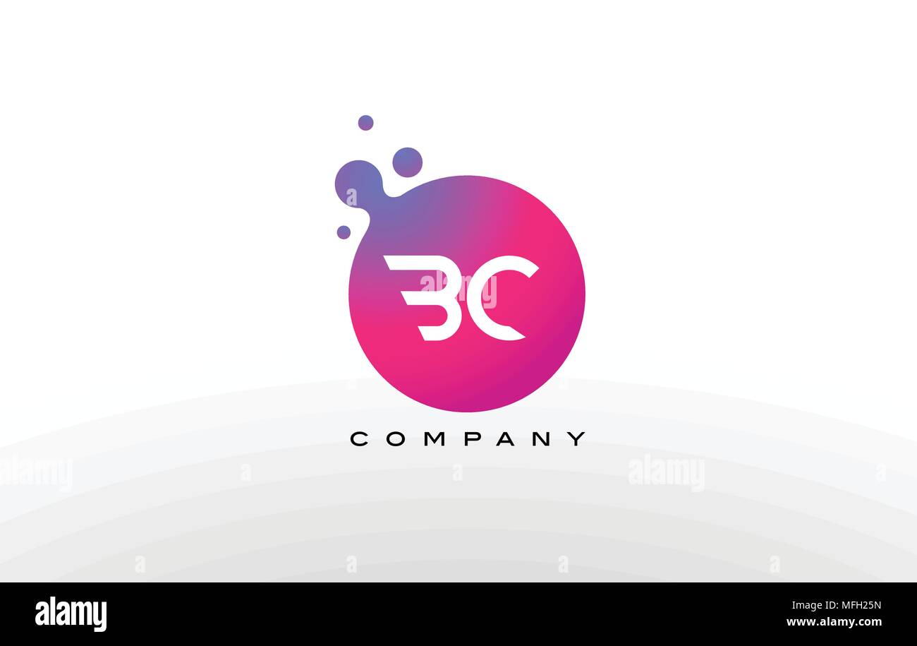 BC Letter Dots Logo Design with Creative Trendy Bubbles and Purple ...