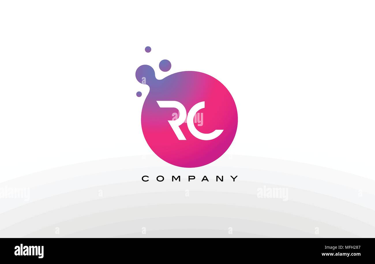 RC Letter Dots Logo Design with Creative Trendy Bubbles and Purple ...