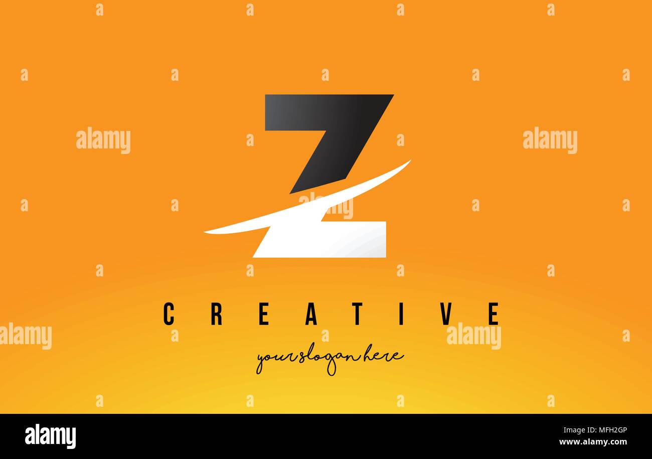 Z Letter Modern Logo Design with Swoosh Cutting the Middle Letters and ...
