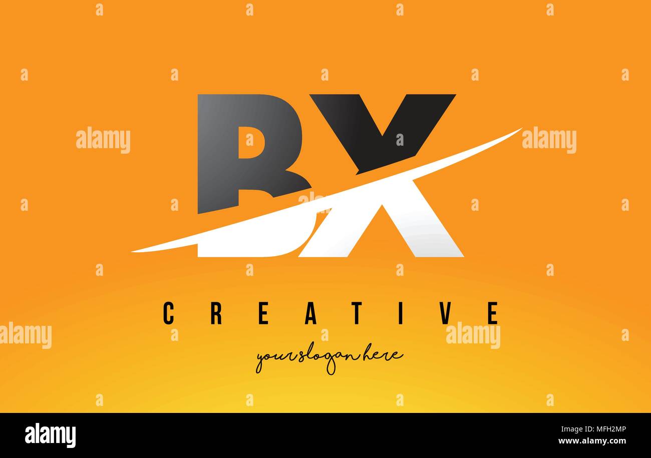 BX B X Letter Modern Logo Design with Swoosh Cutting the Middle Letters ...