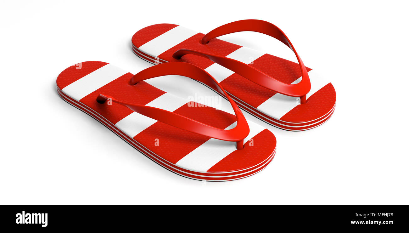 red stripe flip flops
