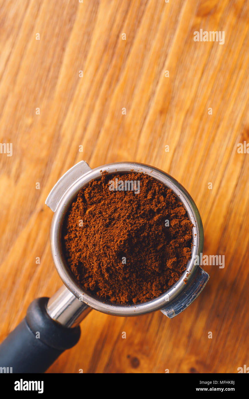 ground coffee in a holder Stock Photo Alamy