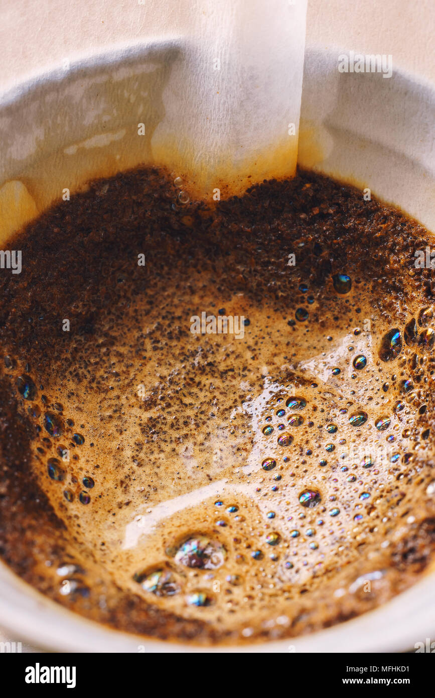 Drip brewing filtered coffee Stock Photo Alamy