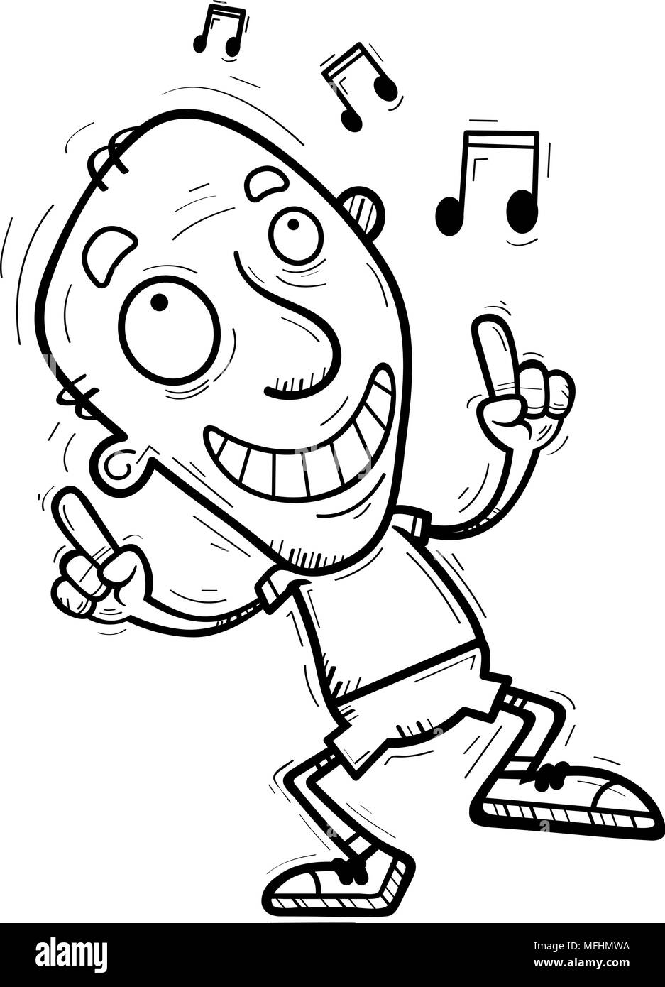 A Cartoon Illustration Of A Senior Citizen Man Dancing Stock Vector Image Art Alamy