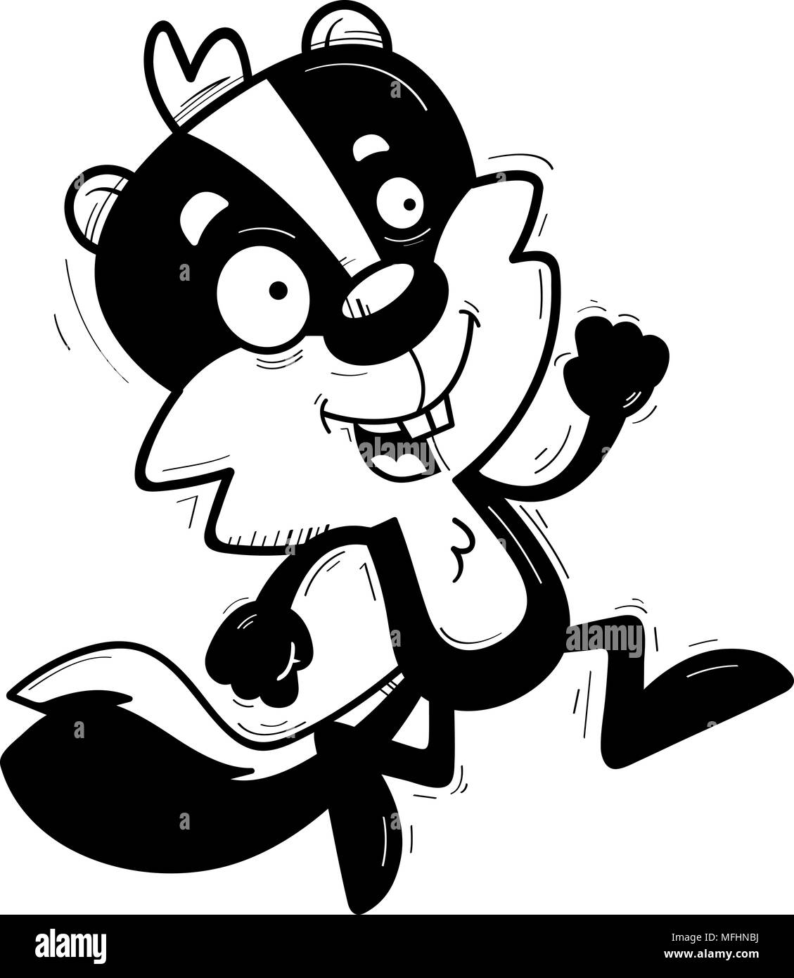 A cartoon illustration of a male skunk running Stock Vector Image & Art