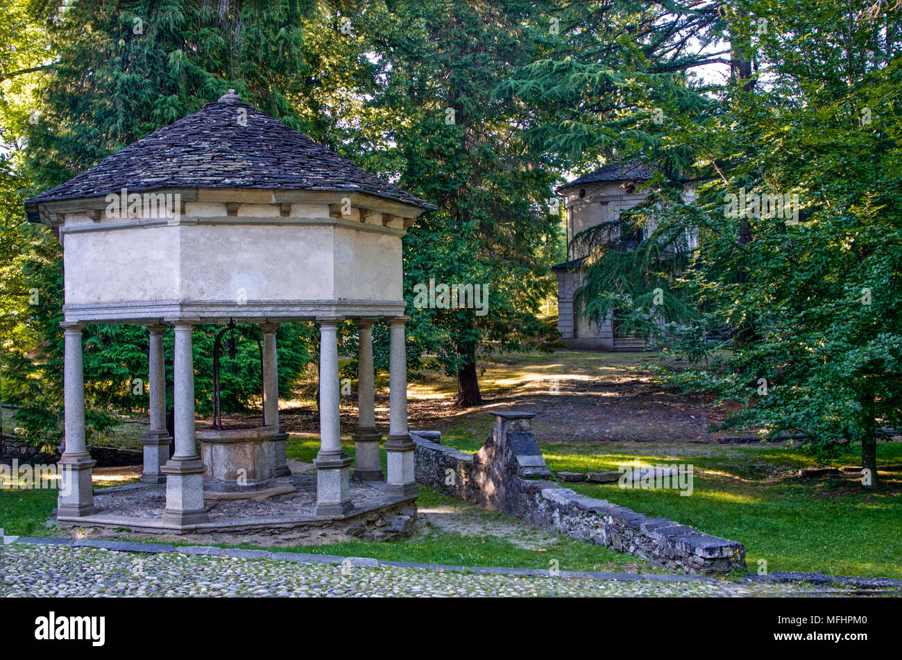 Sacred Mount of Orta Heritage of Humanity. Piedmont, Italy Stock Photo