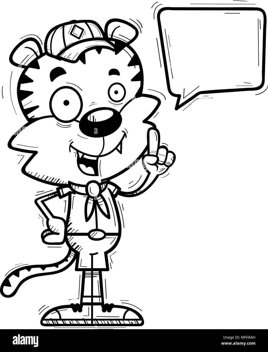 A cartoon illustration of a male tiger scout talking Stock Vector Image ...