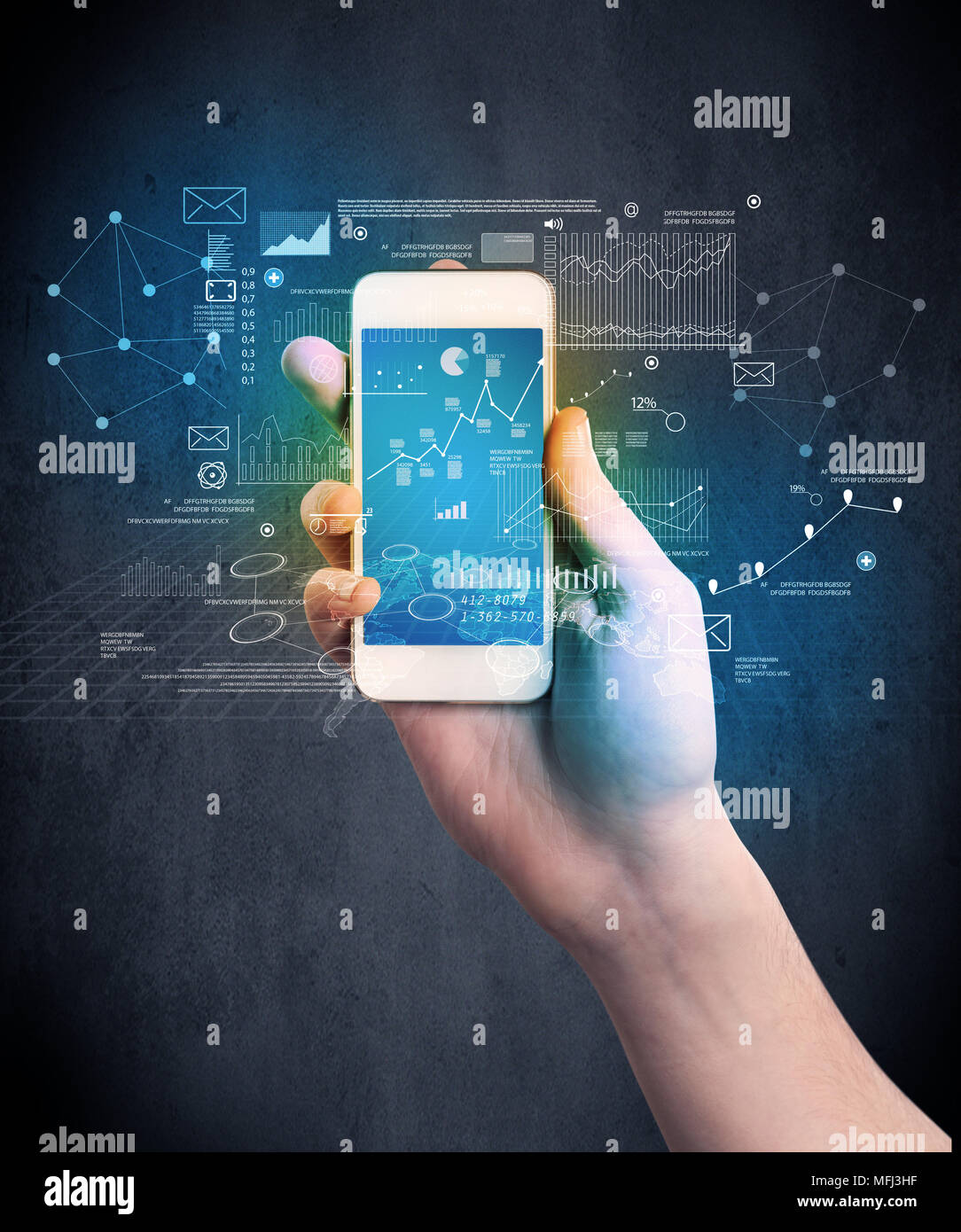 Caucasian hand in business suit holding a smartphone Stock Photo - Alamy