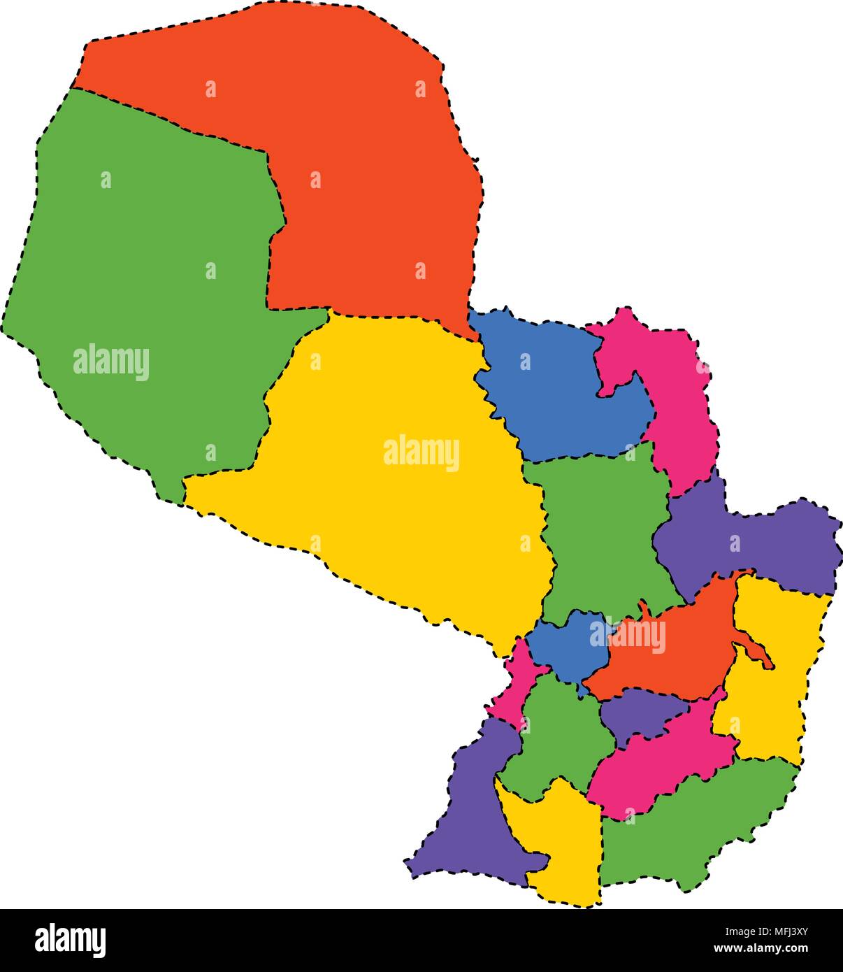 Political Map Of Paraguay Stock Vector Image Art Alamy Political Map Of Paraguay MFJ3XY