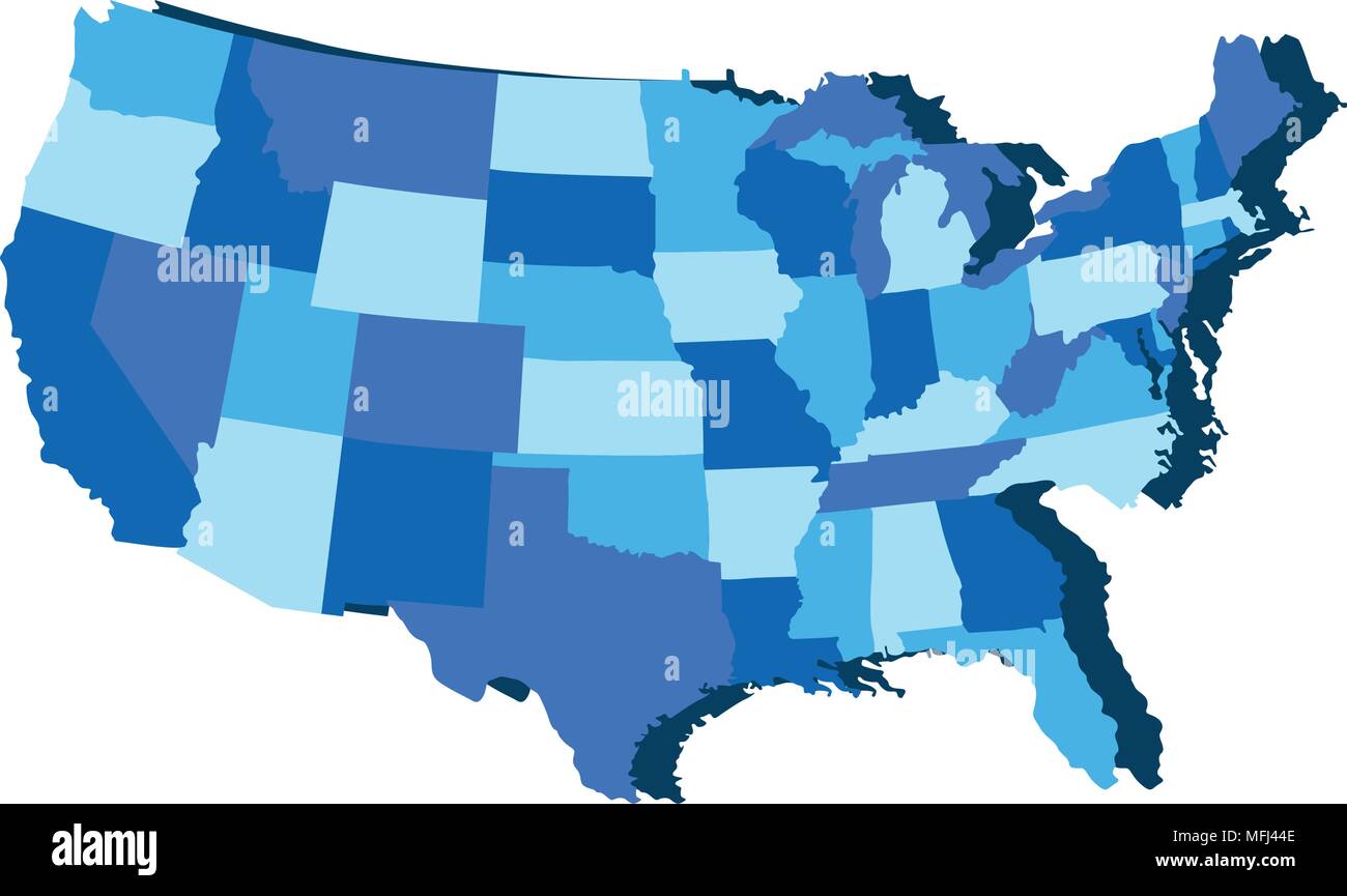 Political map of USA Stock Vector