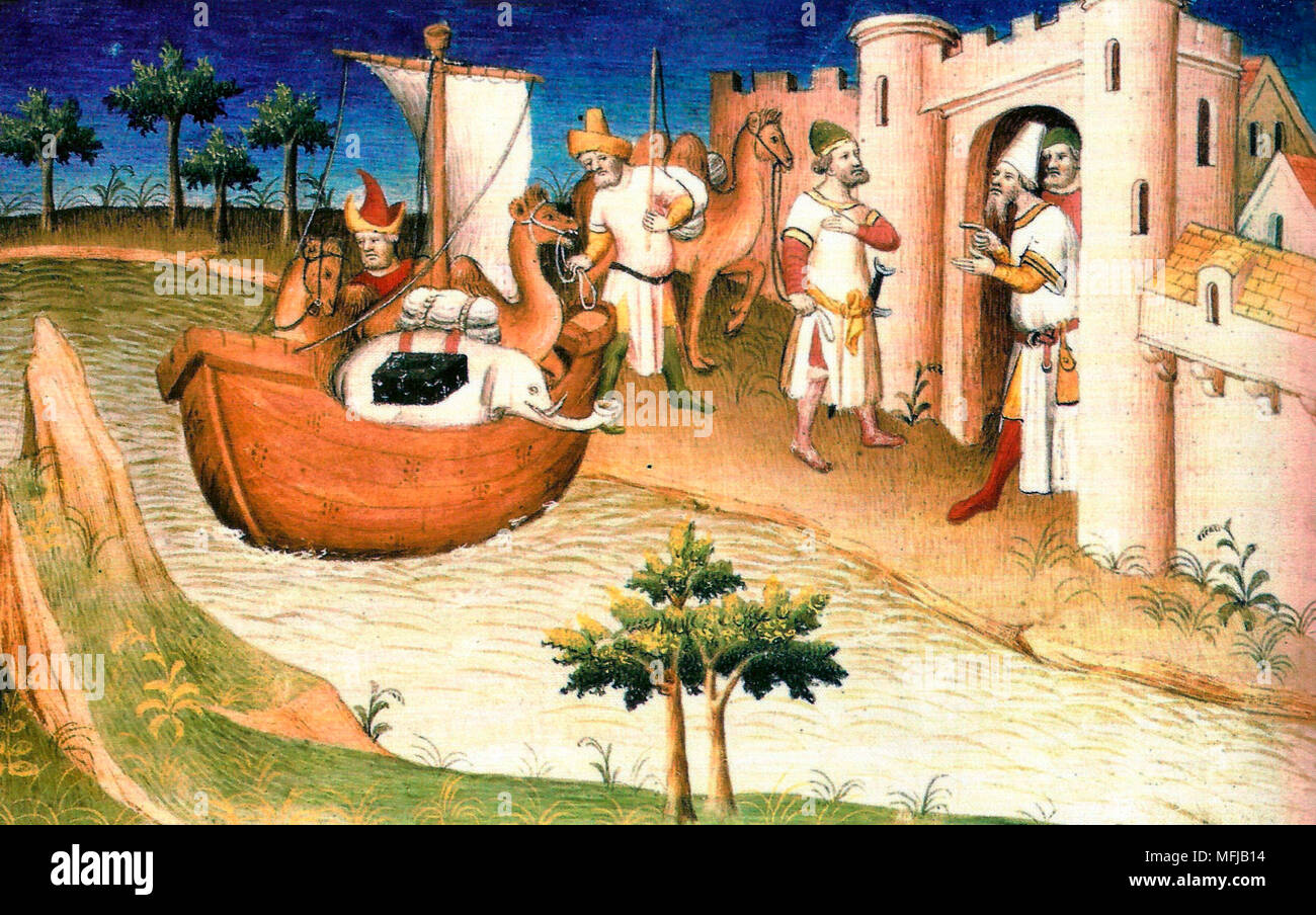 Marco Polo travelling, circa 1324 Stock Photo