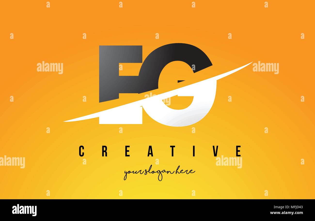 EG E G Letter Modern Logo Design with Swoosh Cutting the Middle Letters ...