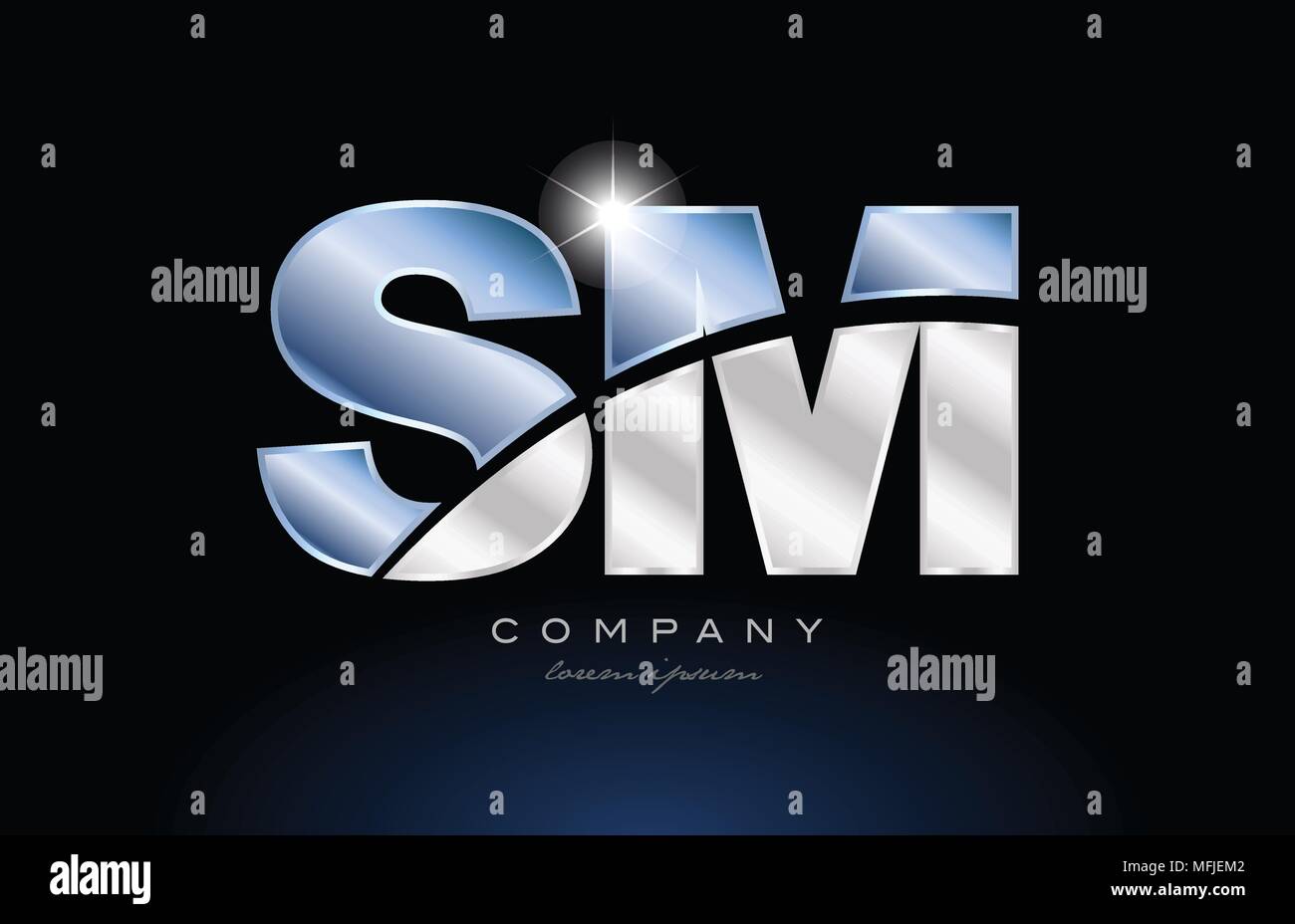 Alphabet Letter Sm S M Logo Design With Metal Blue Color Suitable For A Company Or Business Stock Vector Image Art Alamy