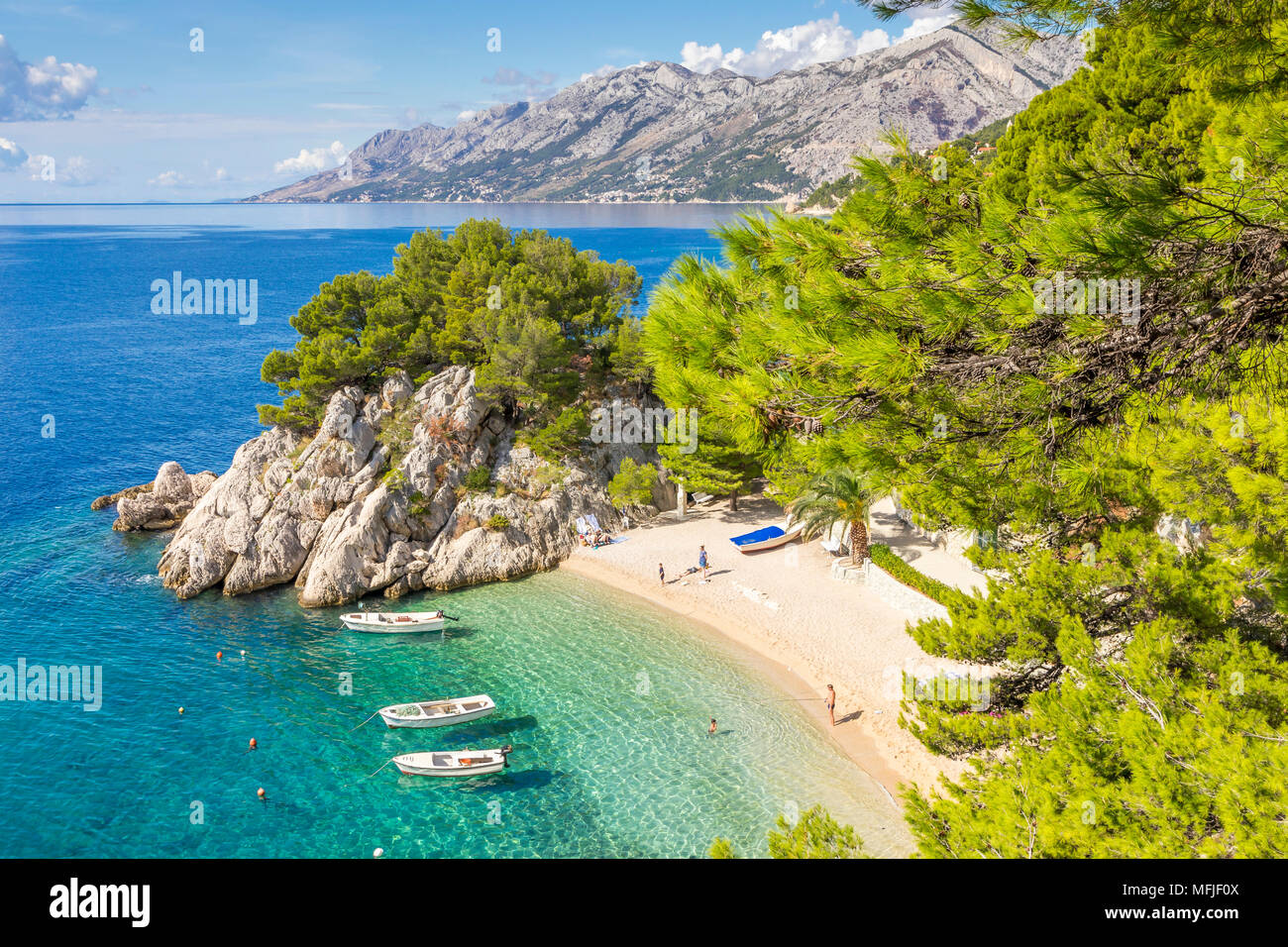The famous Podrace Beach near Brela and Makarska, Croatia, Europe Stock Photo