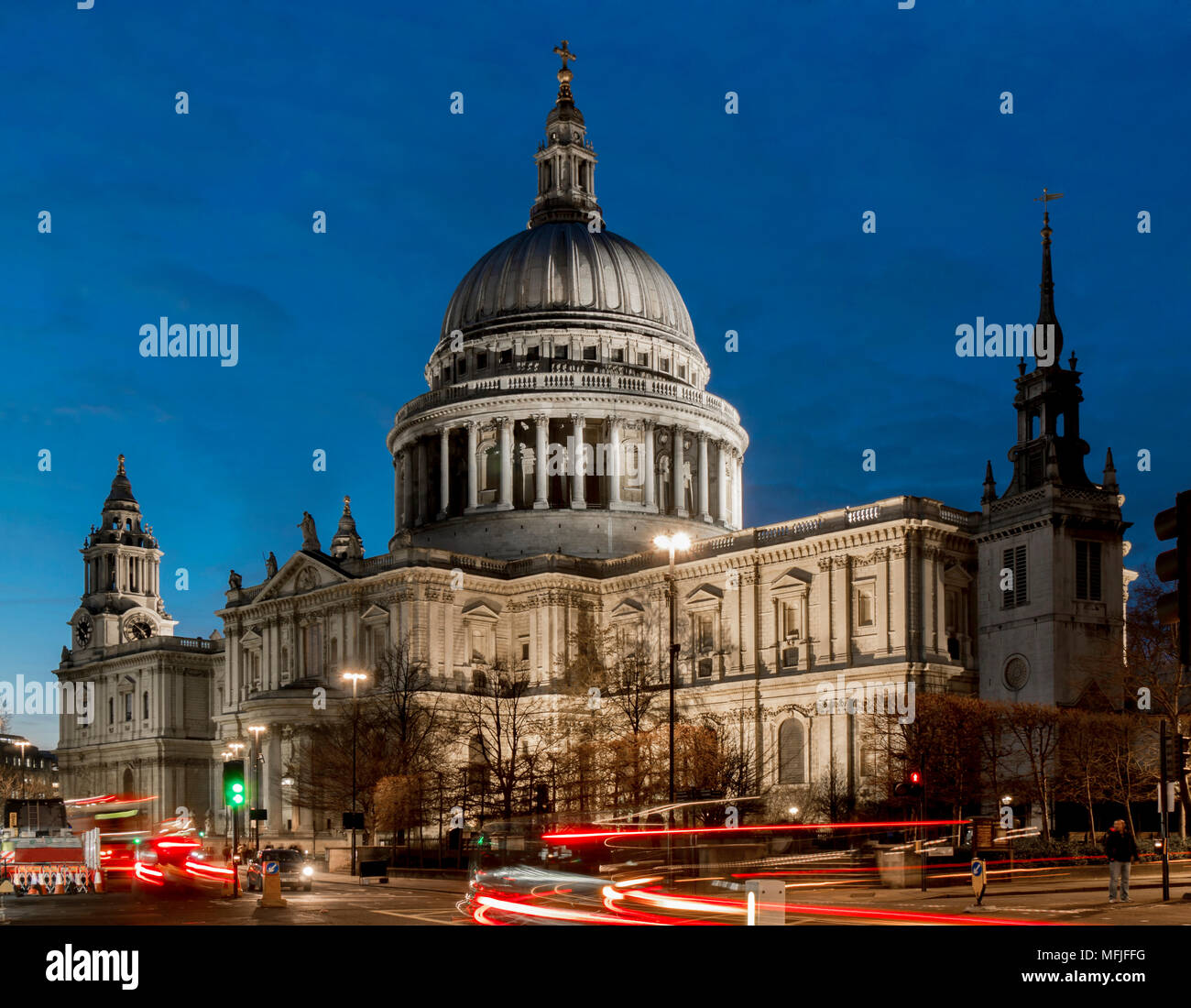 St. Paul's cathedral dusk, London, England, United Kingdom, Europe Stock Photo