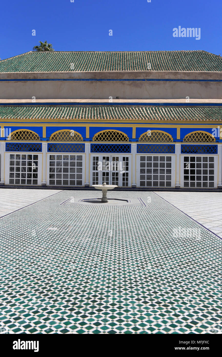 Courtyard, Bahia Palace, UNESCO World Heritage Site, Marrakesh (Marrakech), Morocco, North Africa, Africa Stock Photo