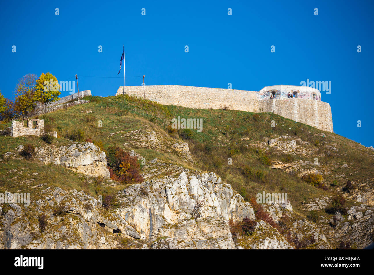 View towards Vratnik Citadel, Sarajevo, Bosnia and Herzegovina, Europe Stock Photo