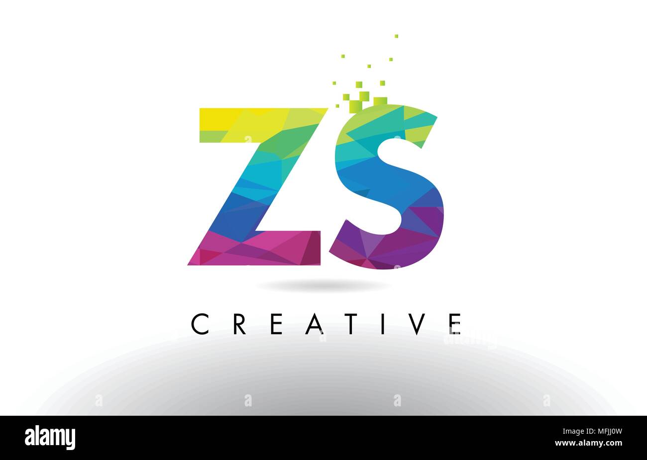 Zs Z S Colorful Letter Design With Creative Origami Triangles Rainbow