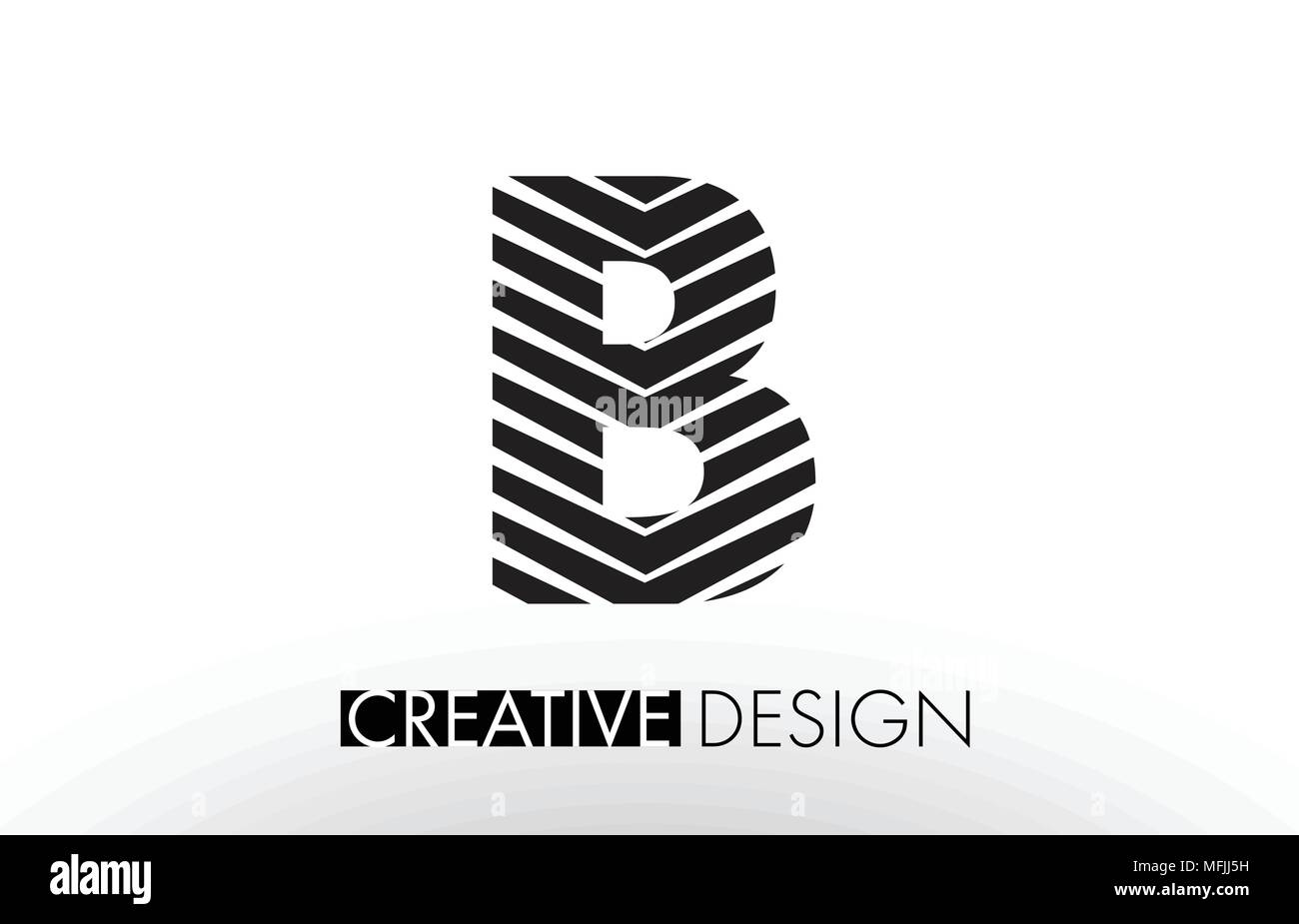 B Lines Letter Design with Creative Elegant Zebra Vector Illustration ...