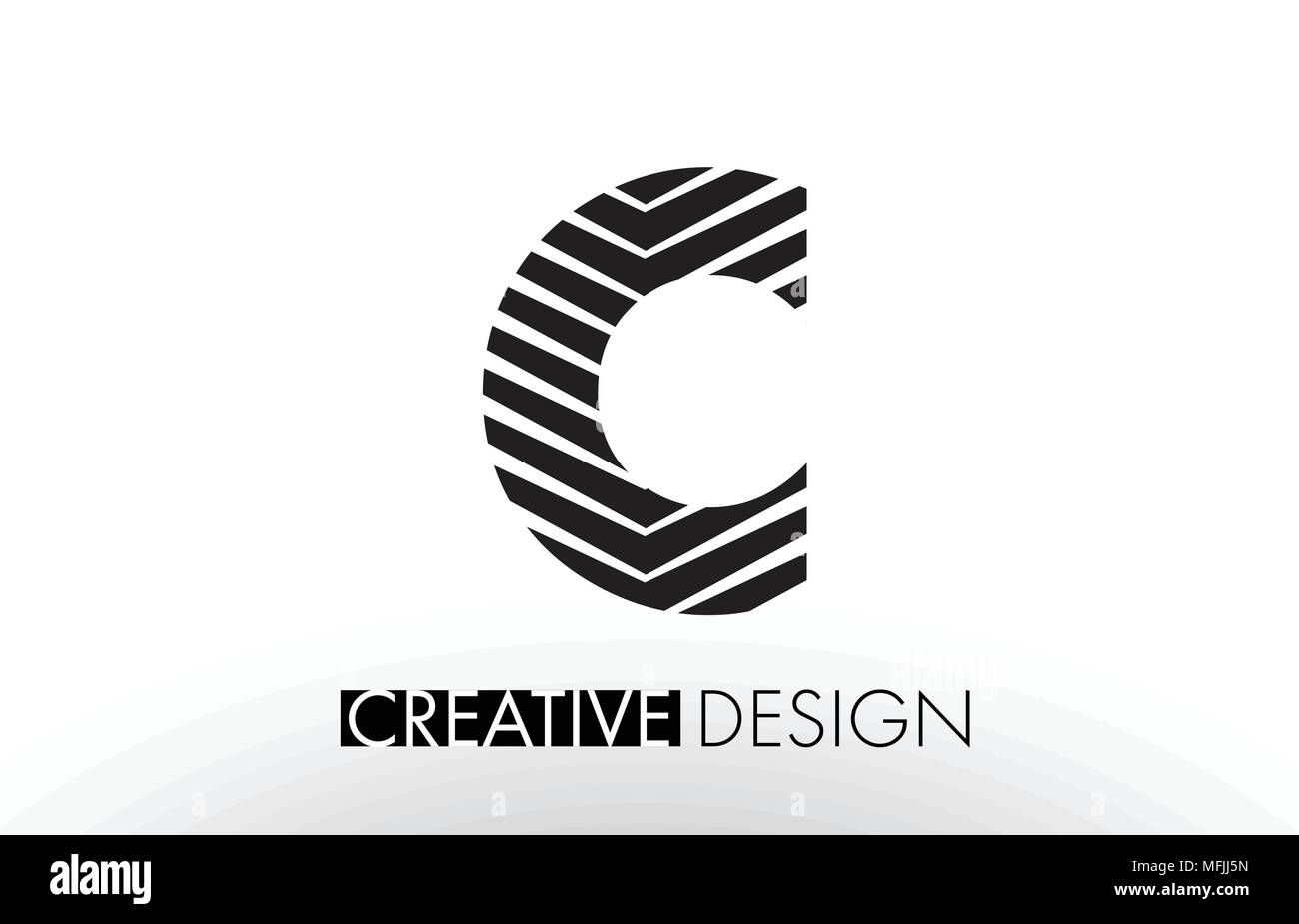 C Lines Letter Design with Creative Elegant Zebra Vector Illustration ...