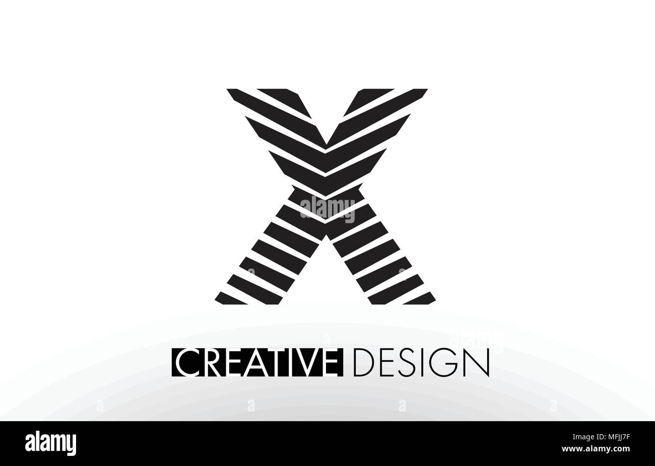 X Lines Letter Design with Creative Elegant Zebra Vector Illustration ...
