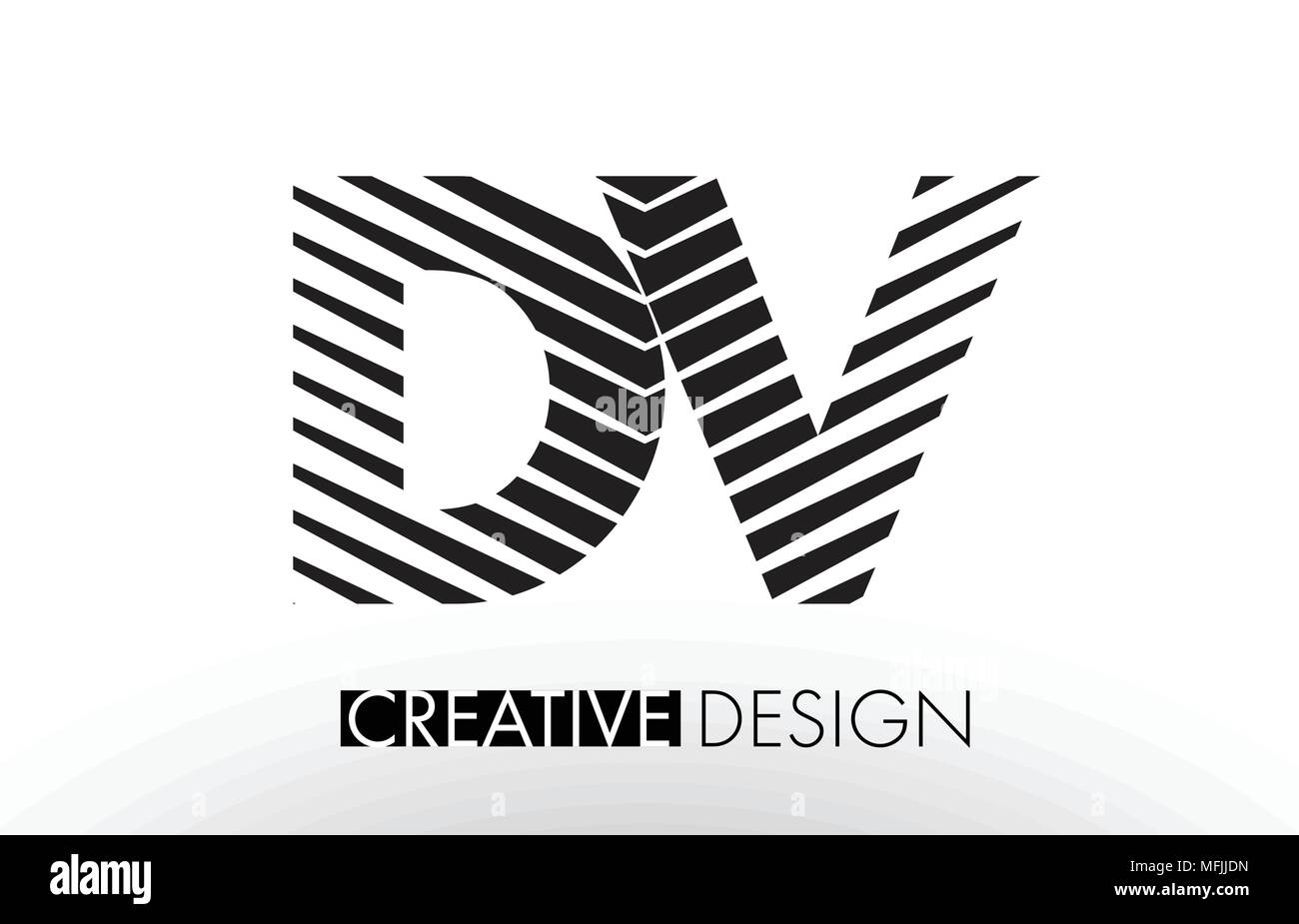 DV D V Lines Letter Design with Creative Elegant Zebra Vector ...