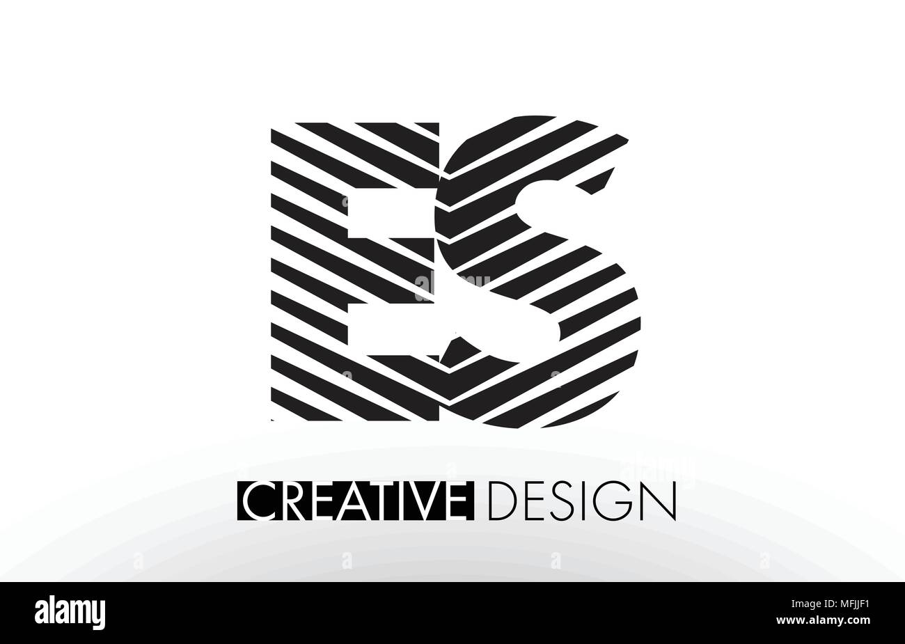 ES E S Lines Letter Design with Creative Elegant Zebra Vector ...