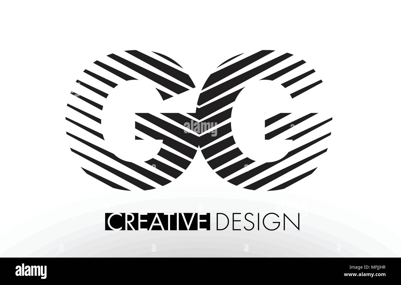 GG G G Lines Letter Design with Creative Elegant Zebra Vector ...