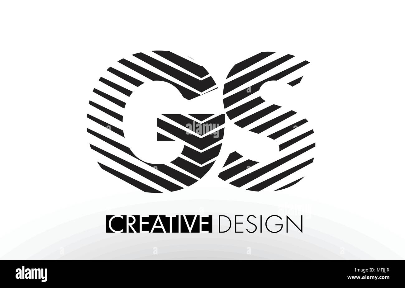 GS G S Lines Letter Design with Creative Elegant Zebra Vector ...