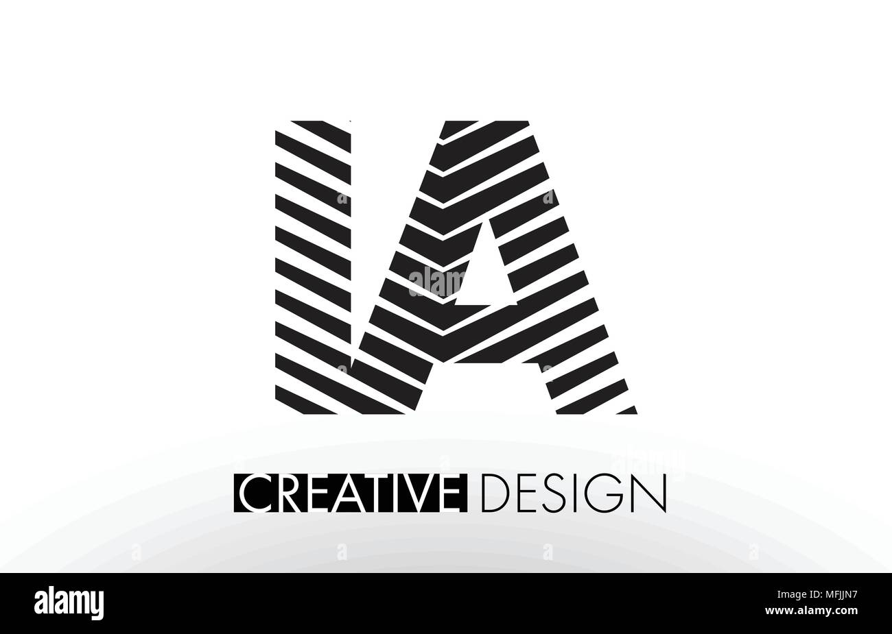 IA I A Lines Letter Design with Creative Elegant Zebra Vector ...