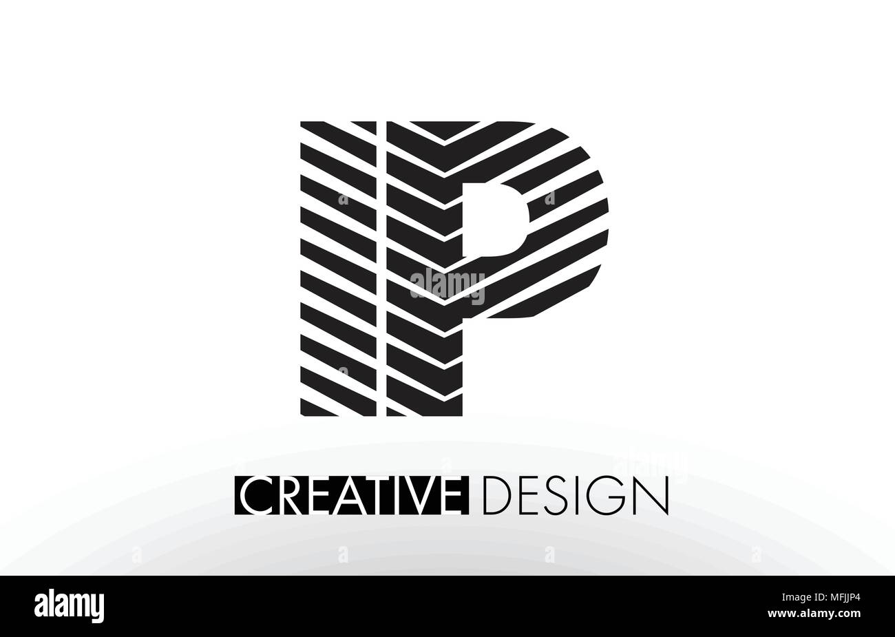IP I P Lines Letter Design with Creative Elegant Zebra Vector ...