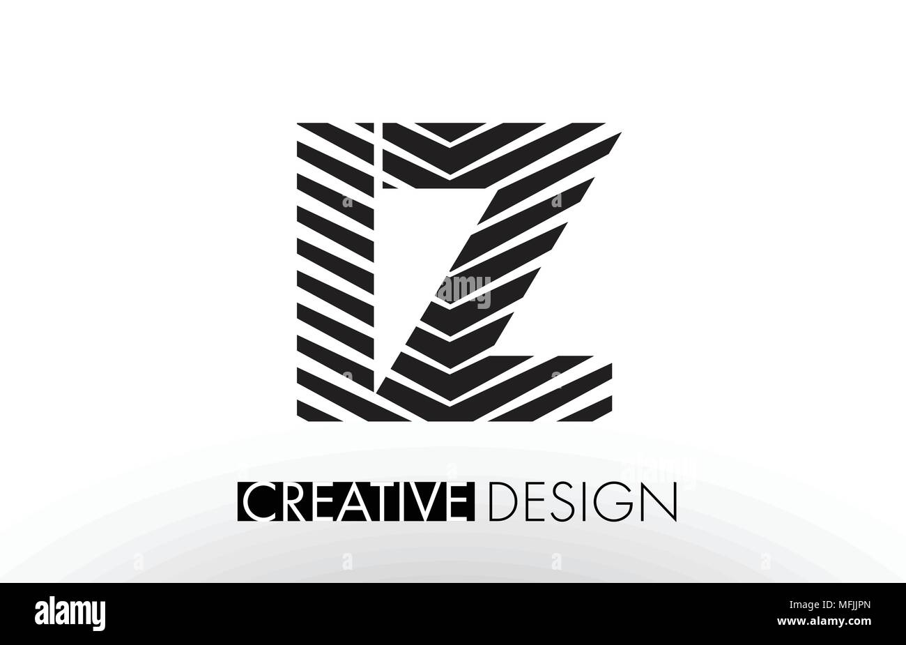 IZ I Z Lines Letter Design with Creative Elegant Zebra Vector ...