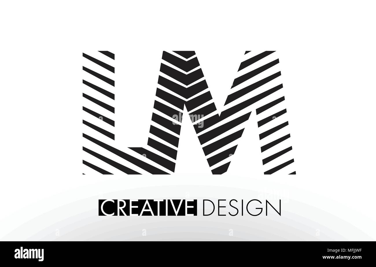 LM L M Lines Letter Design with Creative Elegant Zebra Vector ...
