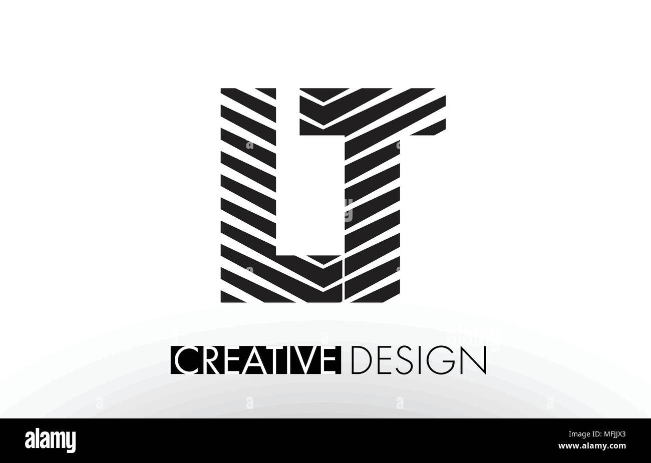 LT L T Lines Letter Design with Creative Elegant Zebra Vector ...