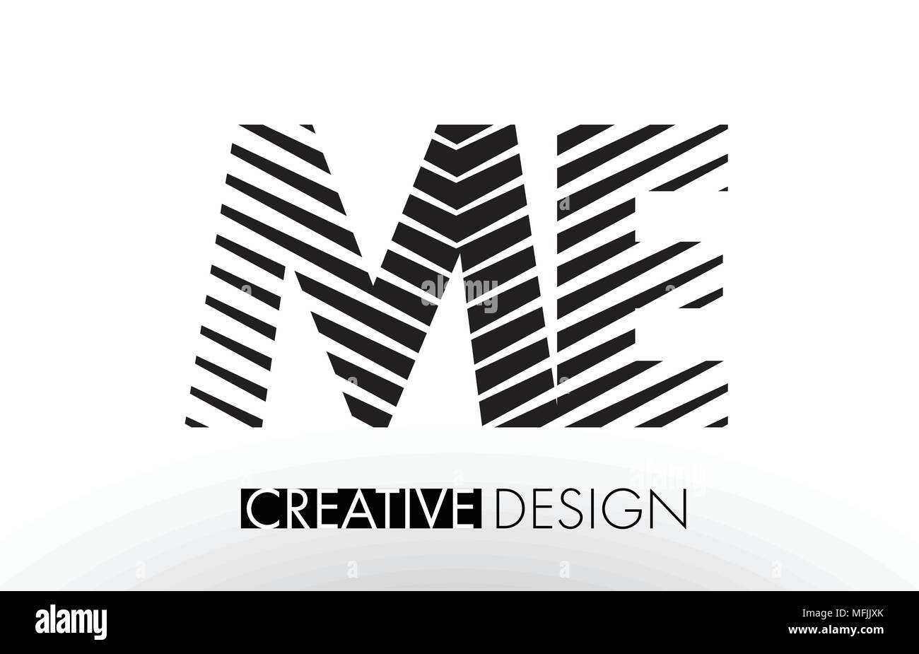 ME M E Lines Letter Design with Creative Elegant Zebra Vector ...