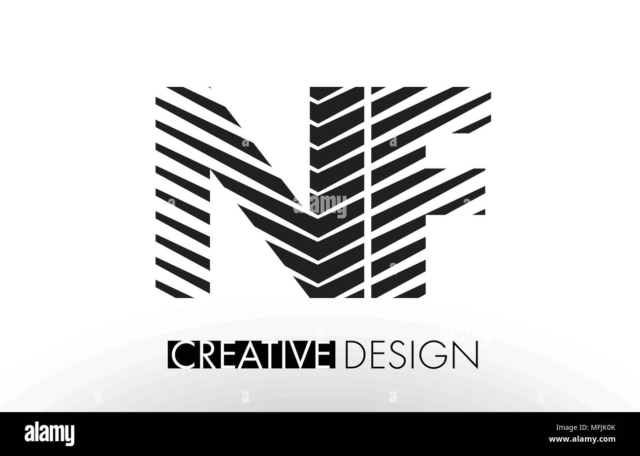Nfg Lettering NF N F Lines Letter Design with Creative Elegant Zebra Vector ...