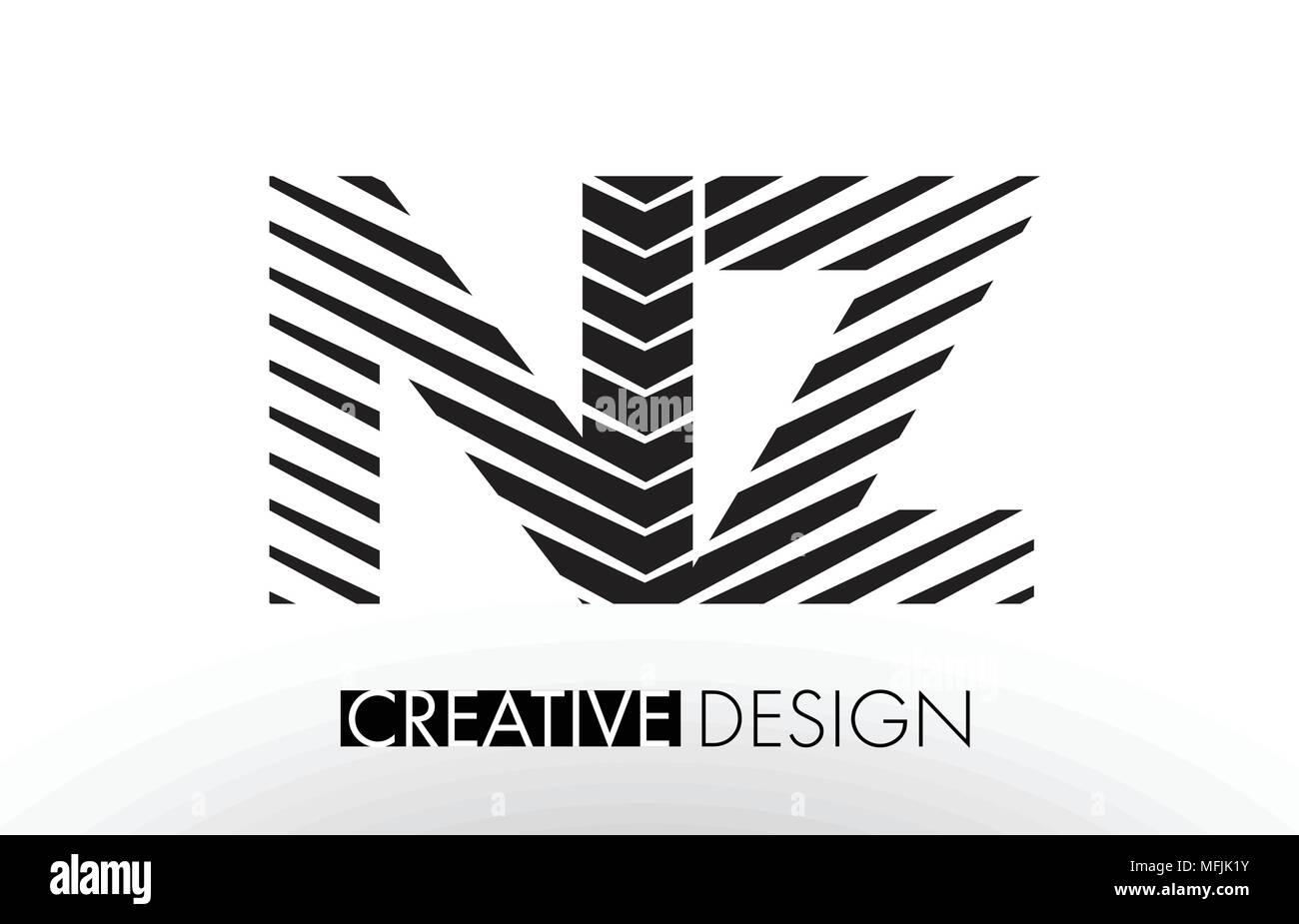 NZ N Z Lines Letter Design with Creative Elegant Zebra Vector ...