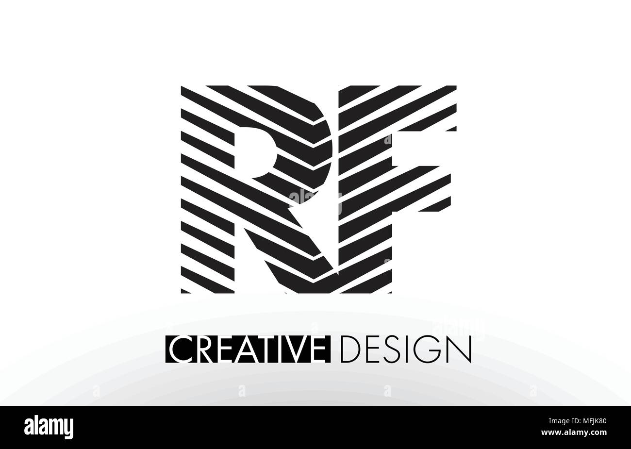 RF R F Lines Letter Design with Creative Elegant Zebra Vector ...