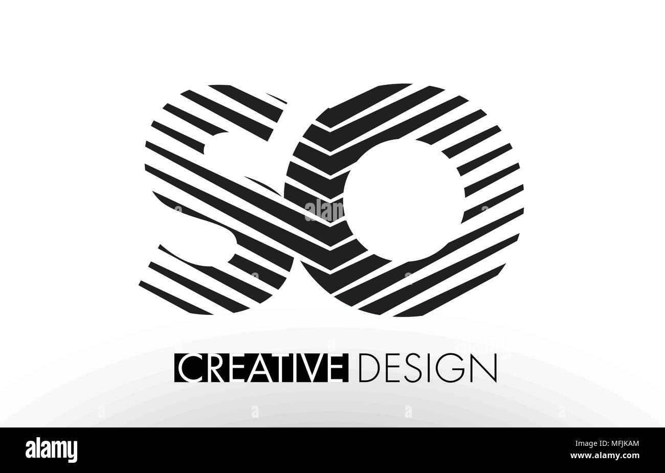 SO S O Lines Letter Design with Creative Elegant Zebra Vector ...