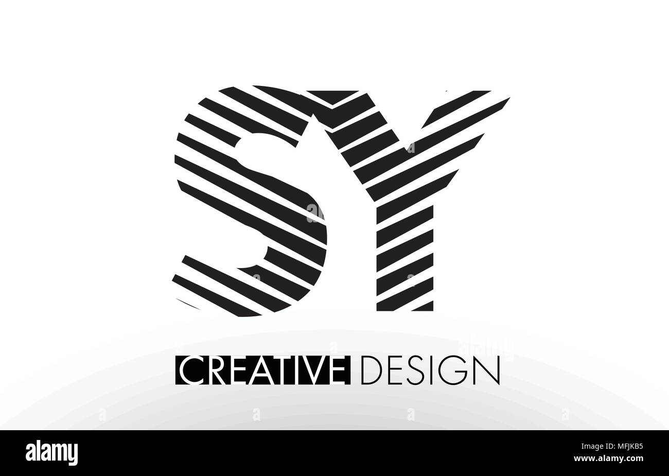 SY S Y Lines Letter Design with Creative Elegant Zebra Vector ...