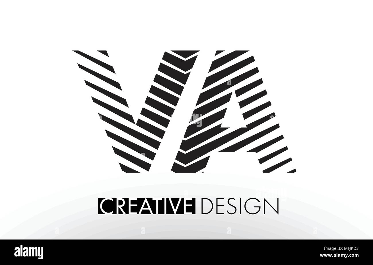 VA V A Lines Letter Design with Creative Elegant Zebra Vector ...