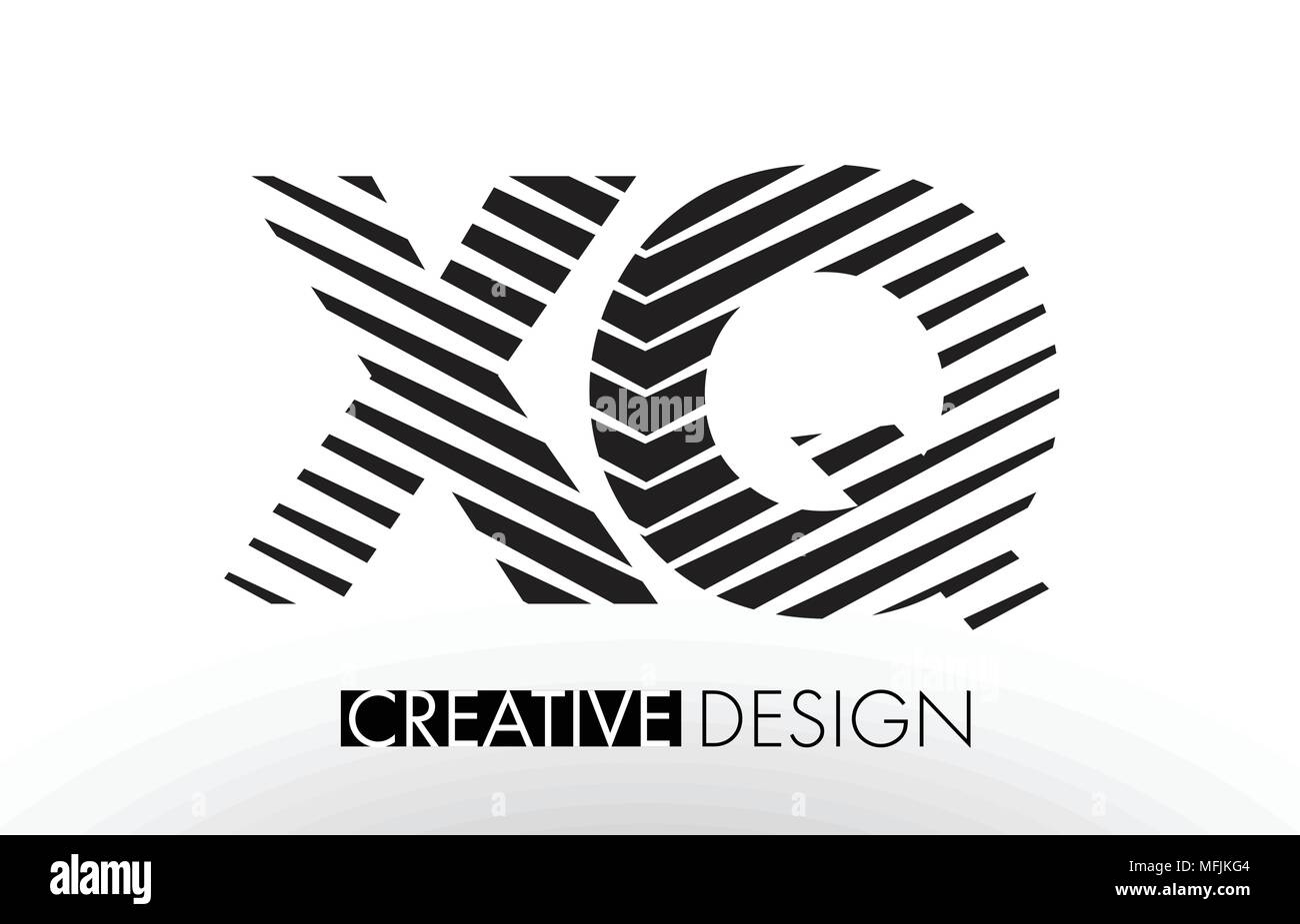 XQ X Q Lines Letter Design with Creative Elegant Zebra Vector ...