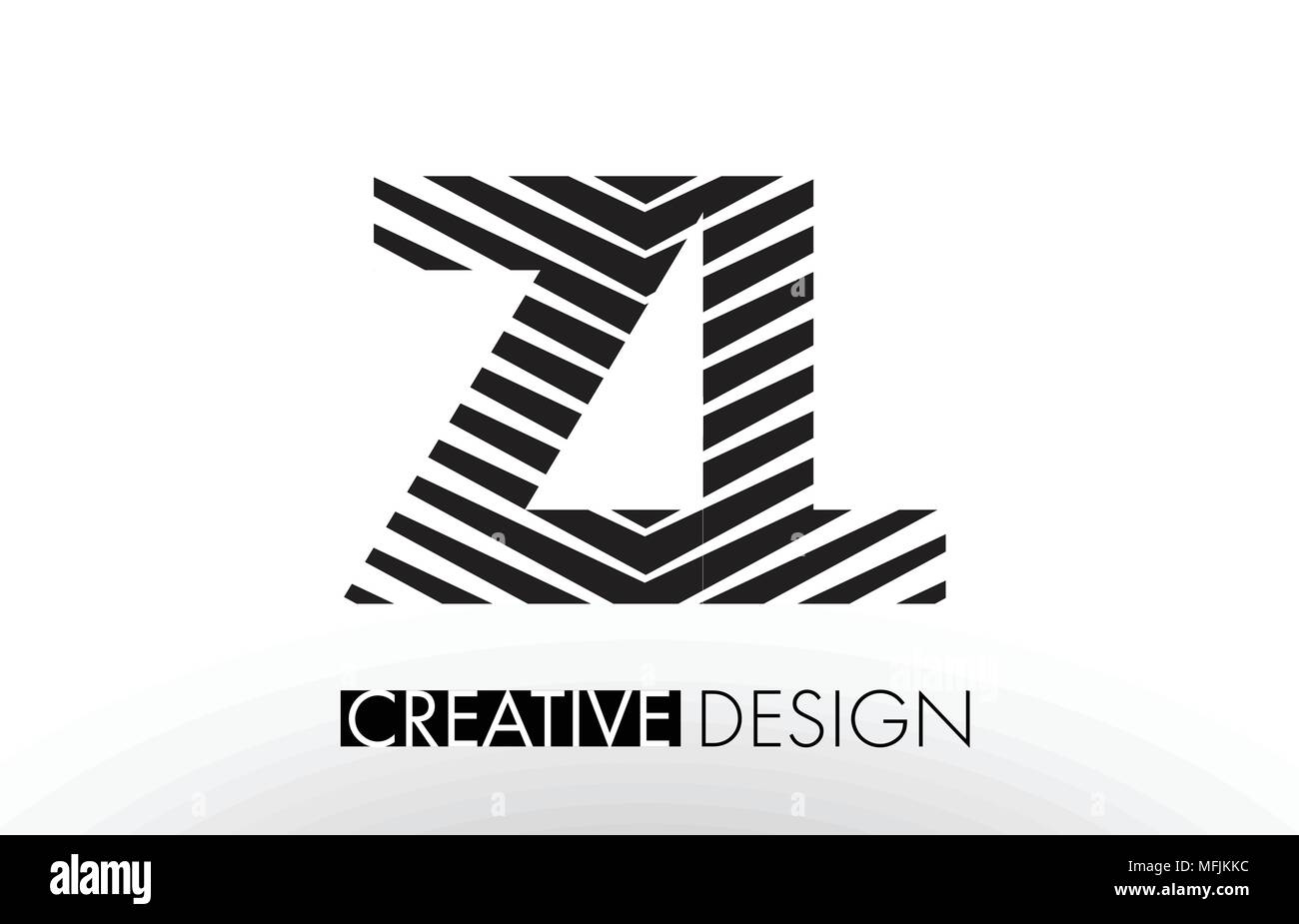 ZL Z L Lines Letter Design with Creative Elegant Zebra Vector ...