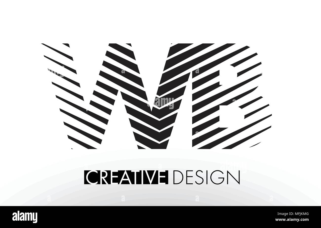 WB W B Lines Letter Design with Creative Elegant Zebra Vector ...