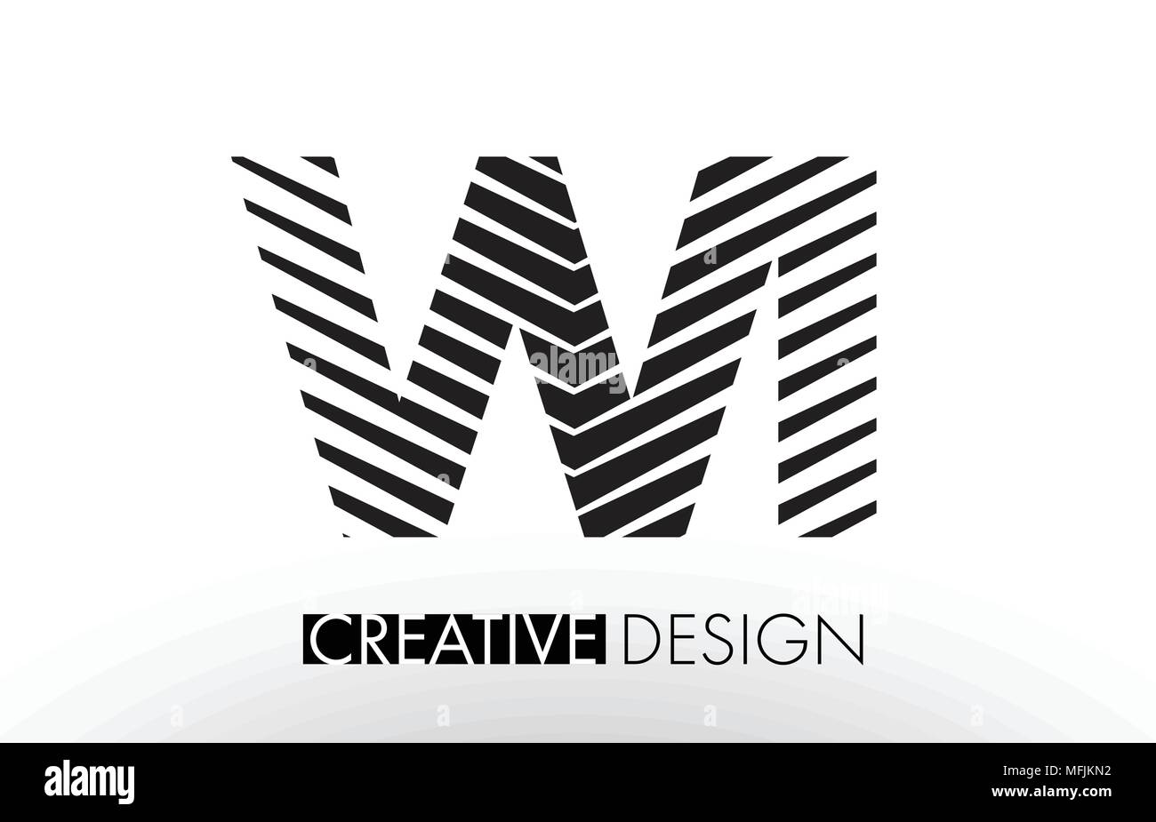 WI W I Lines Letter Design with Creative Elegant Zebra Vector ...