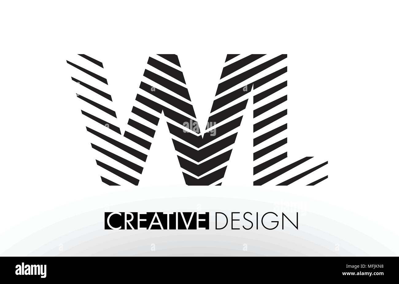 WL W L Lines Letter Design with Creative Elegant Zebra Vector ...