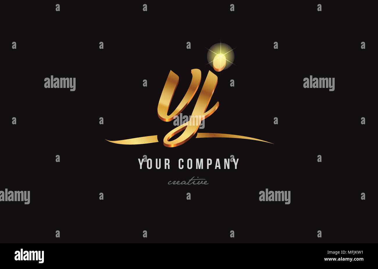 gold golden alphabet letter vj v j logo combination design suitable for a company or business Stock Vector