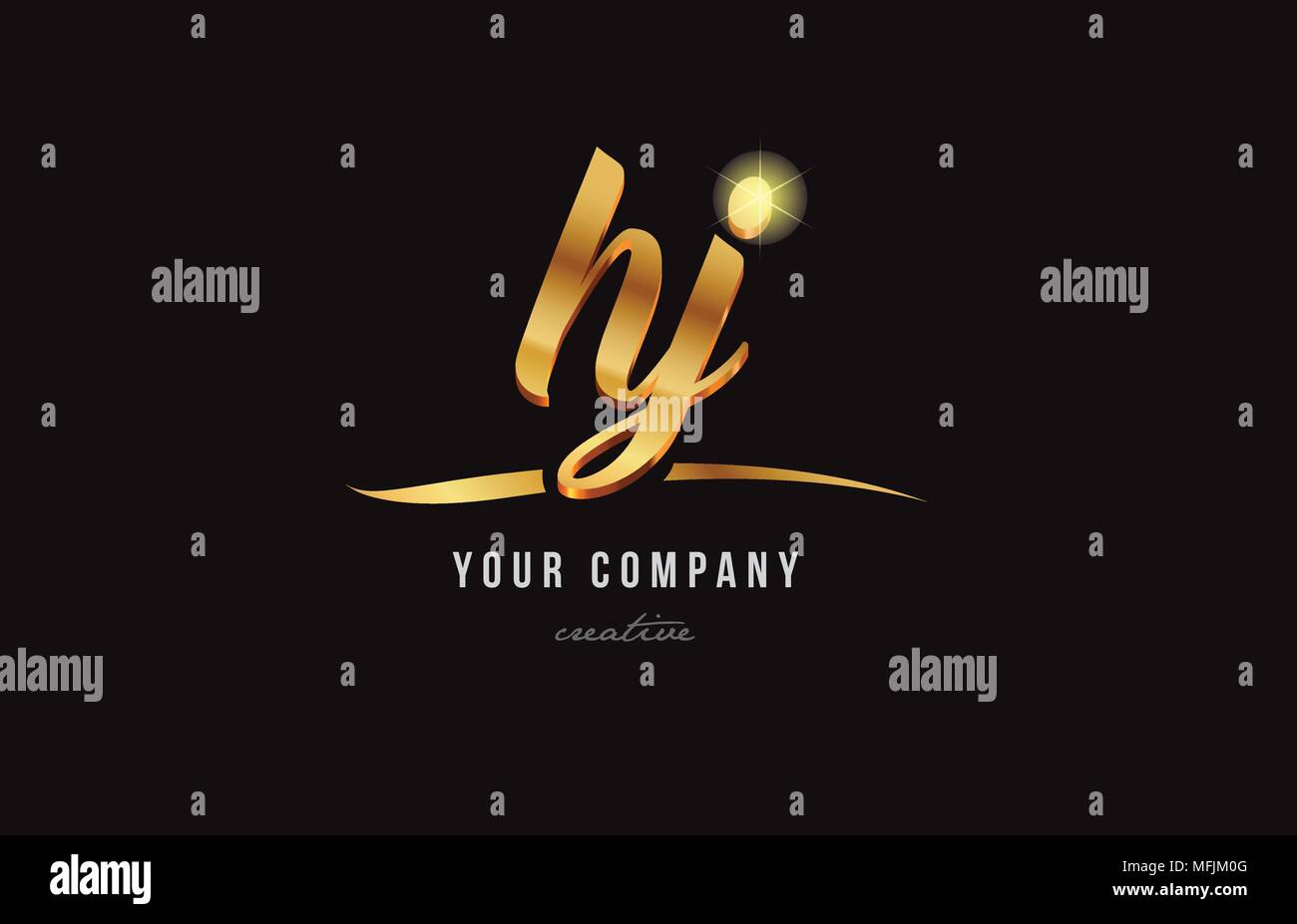 gold golden alphabet letter hy h y logo combination design suitable for a company or business Stock Vector
