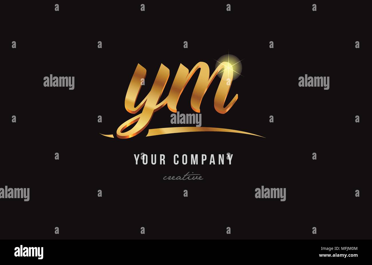 Gold Golden Alphabet Letter Ym Y M Logo Combination Design Suitable For A Company Or Business Stock Vector Image Art Alamy