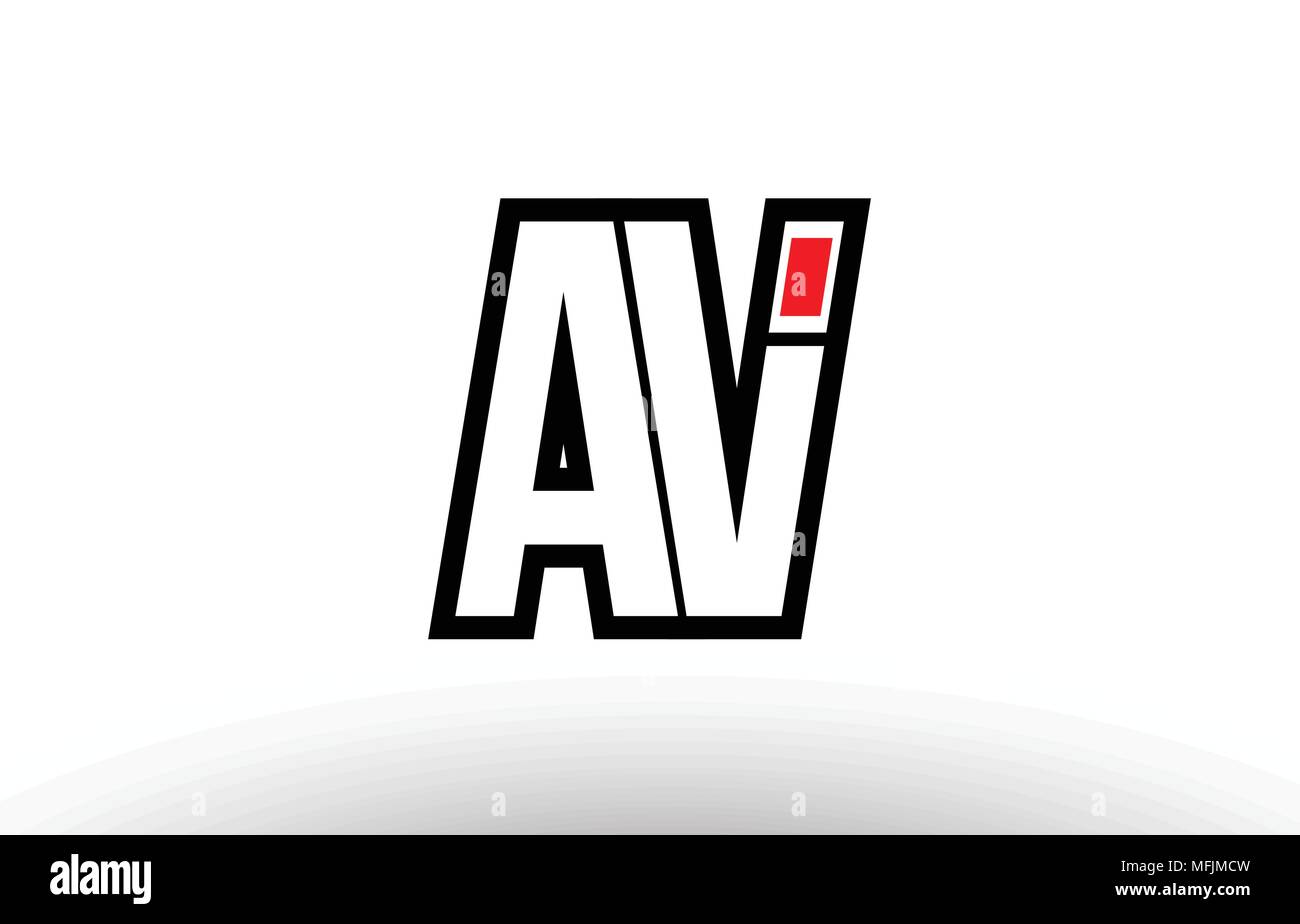 black and white alphabet letter av a v logo combination design suitable ...